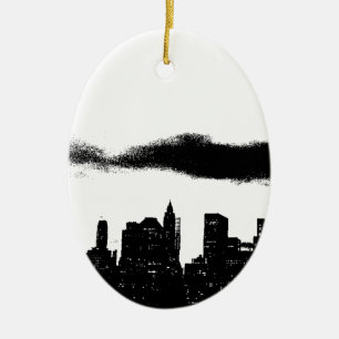 Pop Art Schwarz-weiß NYC New York City Keramikornament