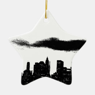 Pop Art Schwarz-weiß NYC New York City Keramikornament