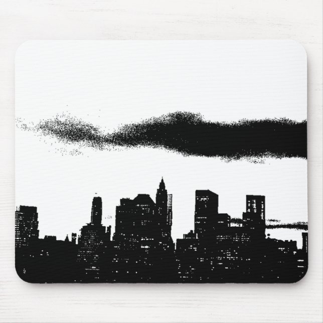 Pop Art Schwarz-weiß NYC New York City Mousepad (Vorne)