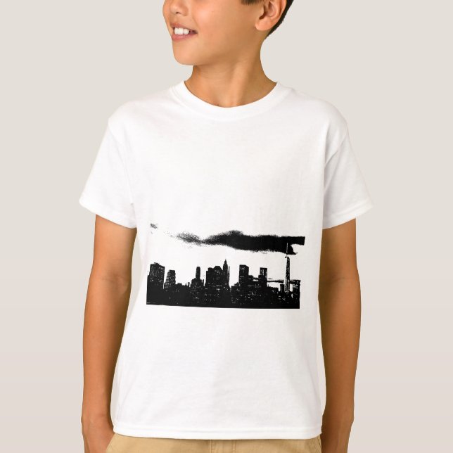 Pop Art Schwarz-weiß NYC New York City T-Shirt (Vorderseite)