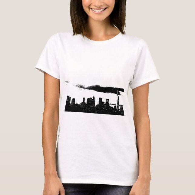 Pop Art Schwarz-weiß NYC New York City T-Shirt (Vorderseite)