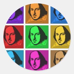 Pop Art Shakespeare Runder Aufkleber