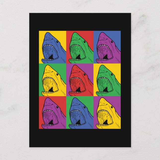 Pop Art Shark Postkarte (Vorderseite)