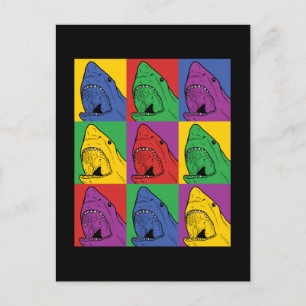 Pop Art Shark Postkarte