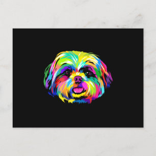Pop Art Shih Tzu Dog Liebhaber Postkarte