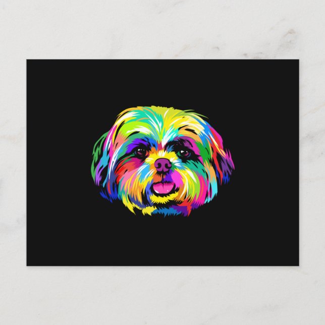 Pop Art Shih Tzu Dog Liebhaber Postkarte (Vorderseite)