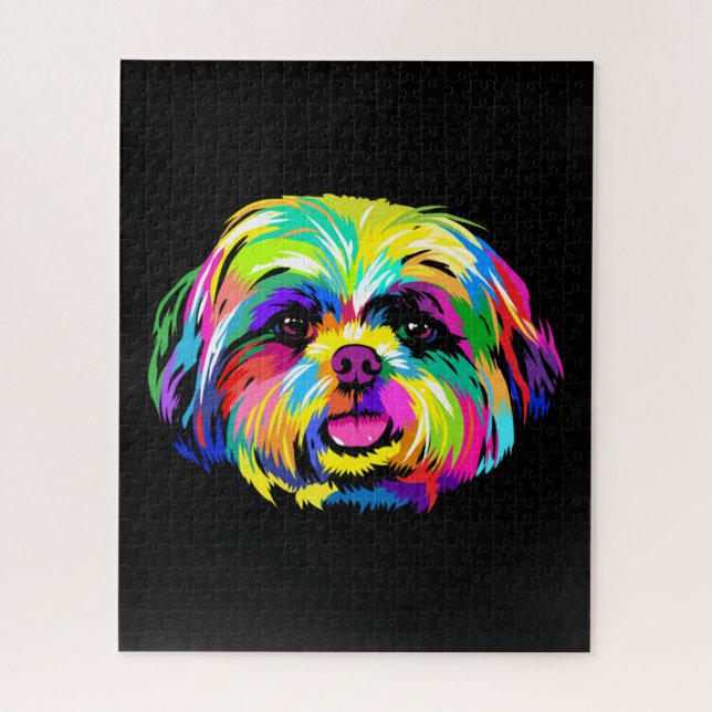 Pop Art Shih Tzu Dog Liebhaber Puzzle (Vertikal)