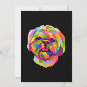 Pop Art Shih Tzu Niedlicher Welpenbesitzer Dankeskarte