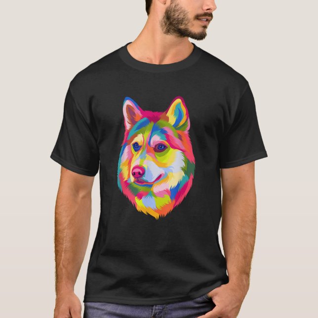 Pop Art Siberian Husky Dog Women Men Children Husk T-Shirt (Vorderseite)