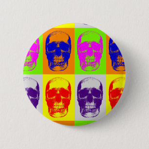 Pop Art Skull Button