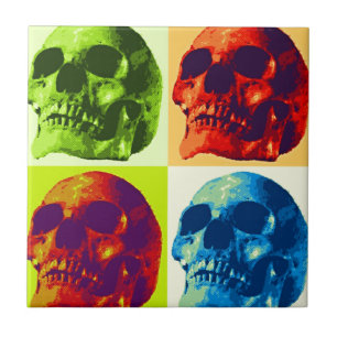 Pop Art Skull Fliese