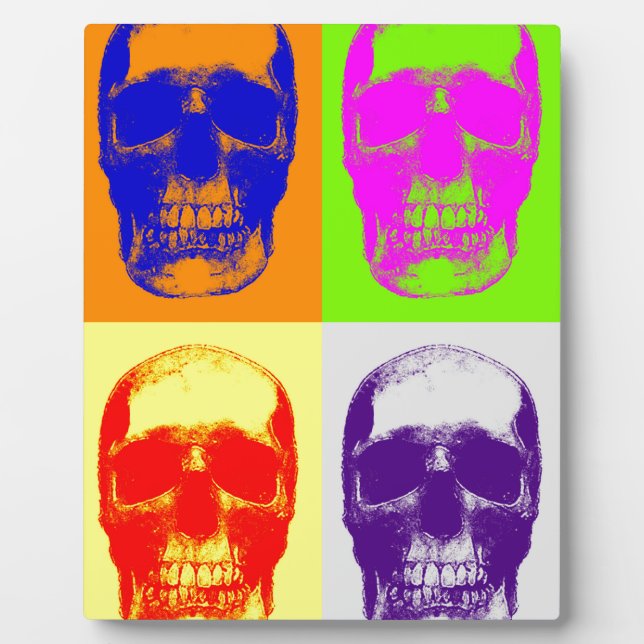 Pop Art Skull Fotoplatte (Vorderseite)