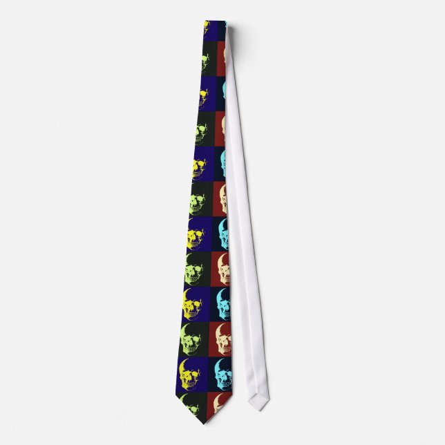 Pop Art Skull Neck Ties Krawatte (Vorderseite)