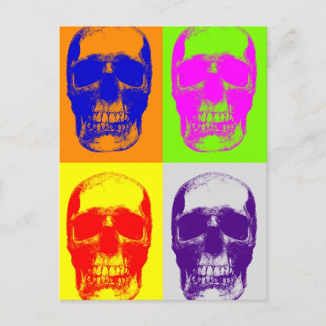 Pop Art Skull Postkarte (Vorderseite)