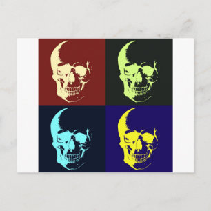 Pop Art Skull Postkarte