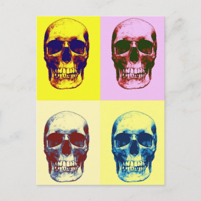 Pop Art Skull Postkarte (Vorderseite)