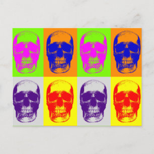 Pop Art Skull Postkarte