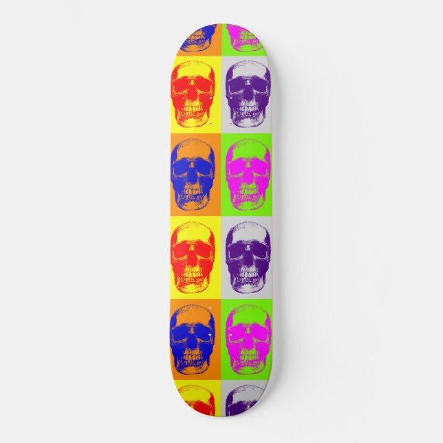 Pop Art Skull Skateboard (Vorderseite)