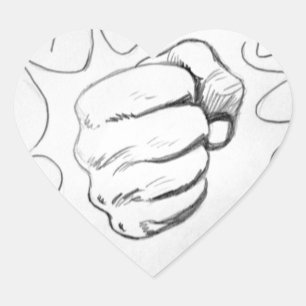 Pop Art Smash Punch Stift Sketch Herz-Aufkleber