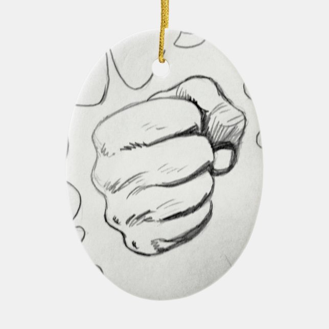Pop Art Smash Punch Stift Sketch Keramikornament (Vorne)
