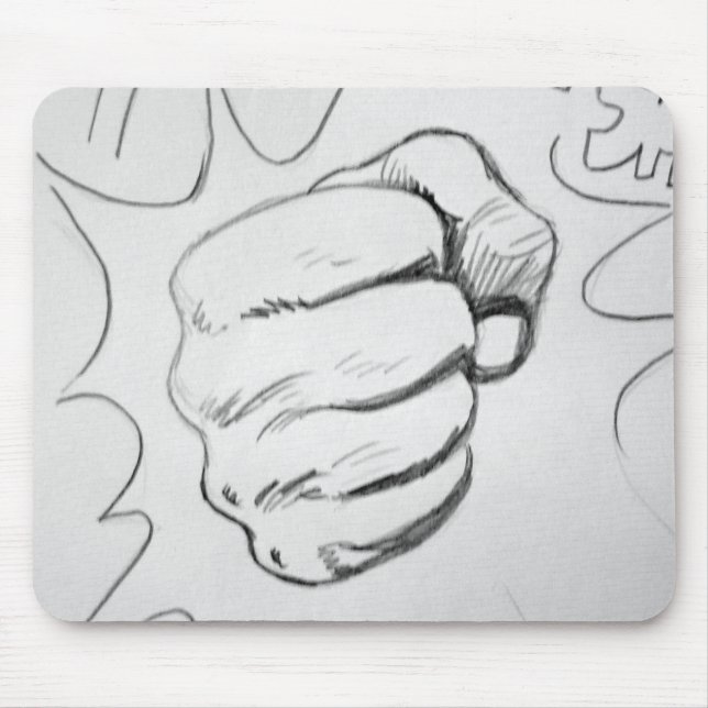 Pop Art Smash Punch Stift Sketch Mousepad (Vorne)