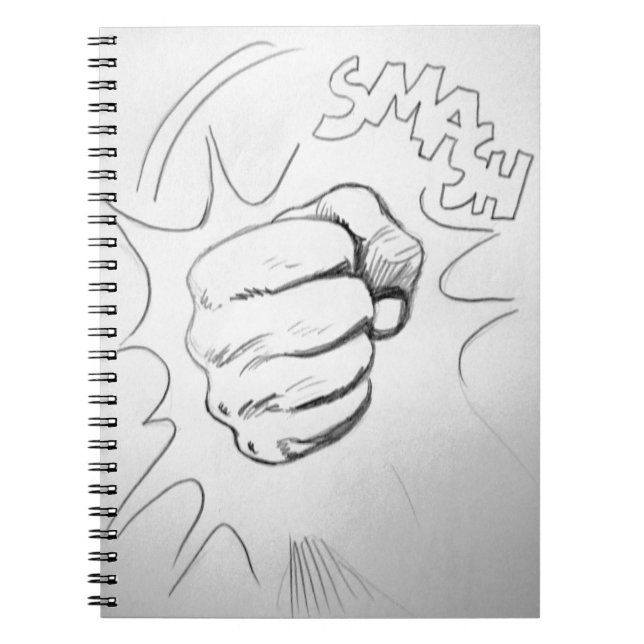 Pop Art Smash Punch Stift Sketch Notizblock (Vorderseite)