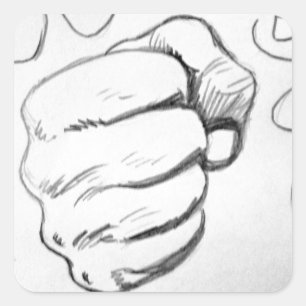 Pop Art Smash Punch Stift Sketch Quadratischer Aufkleber