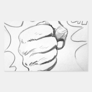 Pop Art Smash Punch Stift Sketch Rechteckiger Aufkleber