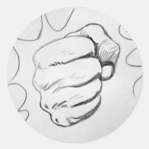 Pop Art Smash Punch Stift Sketch Runder Aufkleber