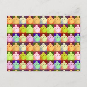 Pop Art Snow Kitty Postkarte