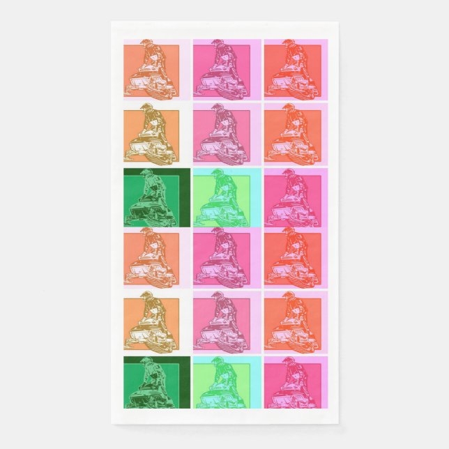 Pop Art Snowmobiler Serviette (Vorderseite)