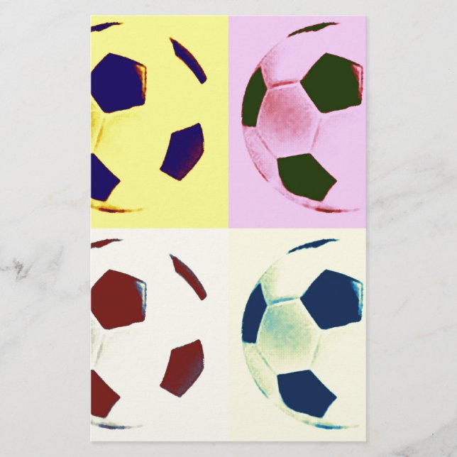 Pop Art Soccer Balls Briefpapier (Vorderseite)