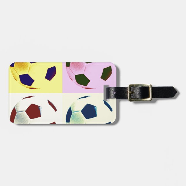 Pop Art Soccer Balls Gepäckanhänger (Vorderseite horizontal)