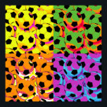 Pop Art Soccer Balls Poster<br><div class="desc">Pop Art Soccer Balls Collage.</div>