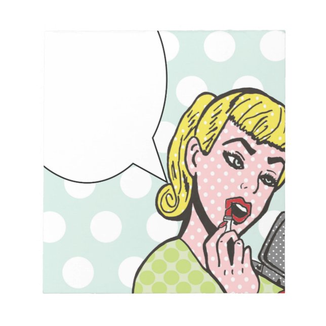Pop Art Speech Bubble Notepad Notizblock (Vorderseite)