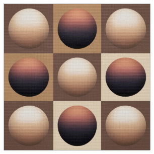 Pop Art Spheres, Schokolade Brown und Beige Stoff