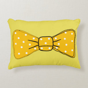 Pop Art Spotty Yellow Bow Krawatte Dekokissen