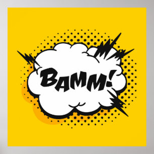 Pop-Art-Sprechblase zeichnend mit Text. Cartoon Poster