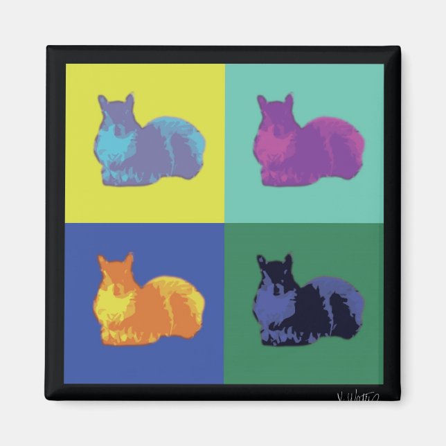 Pop Art Squirrel Magnet (Vorne)