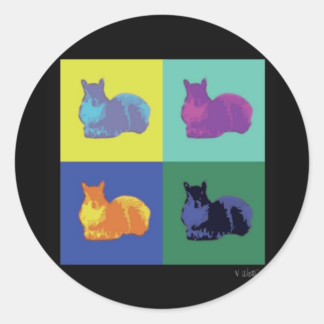 Pop Art Squirrel Stickers (Vorderseite)