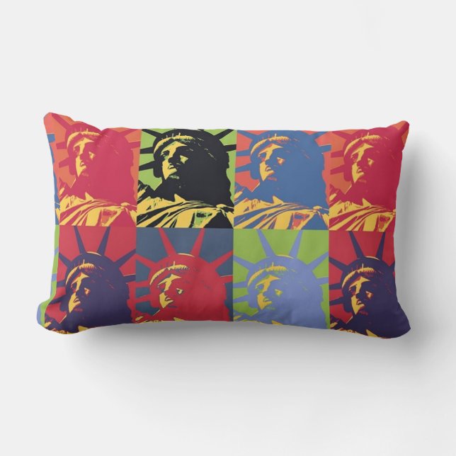 Pop Art Statue of Liberty American Lendenkissen (Vorderseite)