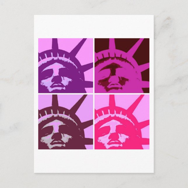 Pop Art Statue of Liberty Feiertagspostkarte (Vorderseite)