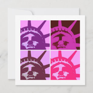 Pop Art Statue of Liberty Flat Card