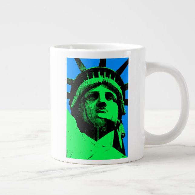 Pop Art Statue of Liberty Jumbo-Tasse (Rechts)