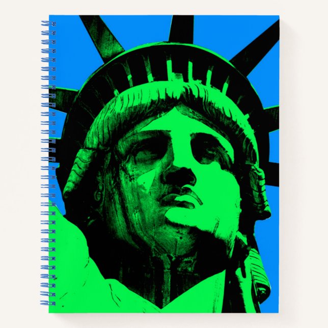 Pop Art Statue of Liberty Notizbuch (Vorderseite)