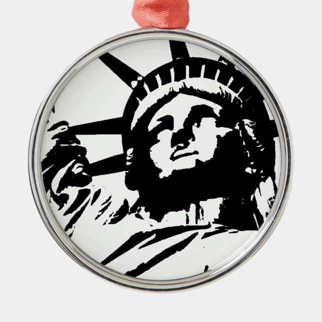 Pop Art Statue of Liberty Ornament Aus Metall (Vorne)