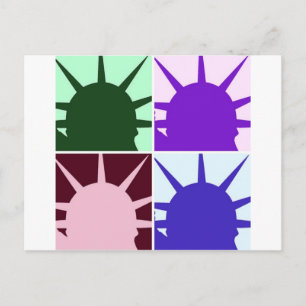 Pop Art Statue of Liberty Postkarte