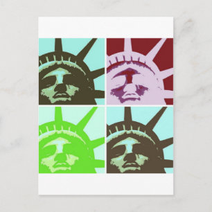 Pop Art Statue of Liberty Postkarte