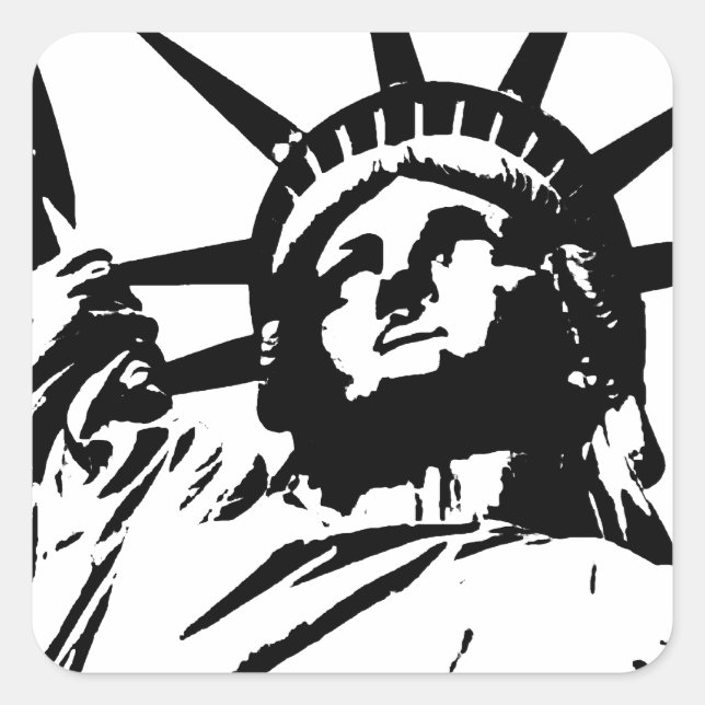 Pop Art Statue of Liberty Quadratischer Aufkleber (Vorderseite)