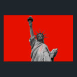 Pop Art Statue of Liberty Red Greyscale New York Poster<br><div class="desc">New York City Monuments Artworks - USA National Symbol Gebäude</div>
